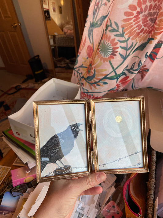 The Raven Diptych| Original Painting