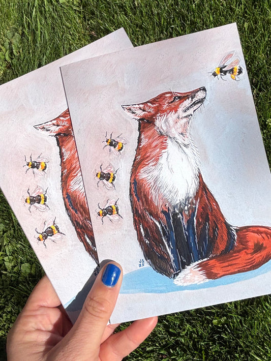 Fox and Bees Card