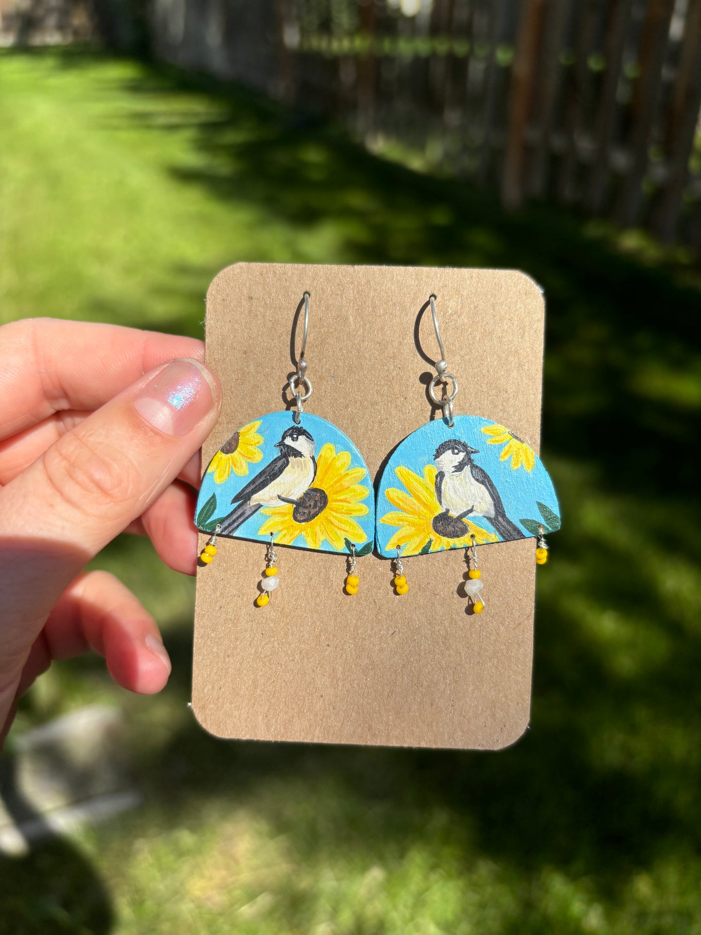 Chickadee earrings