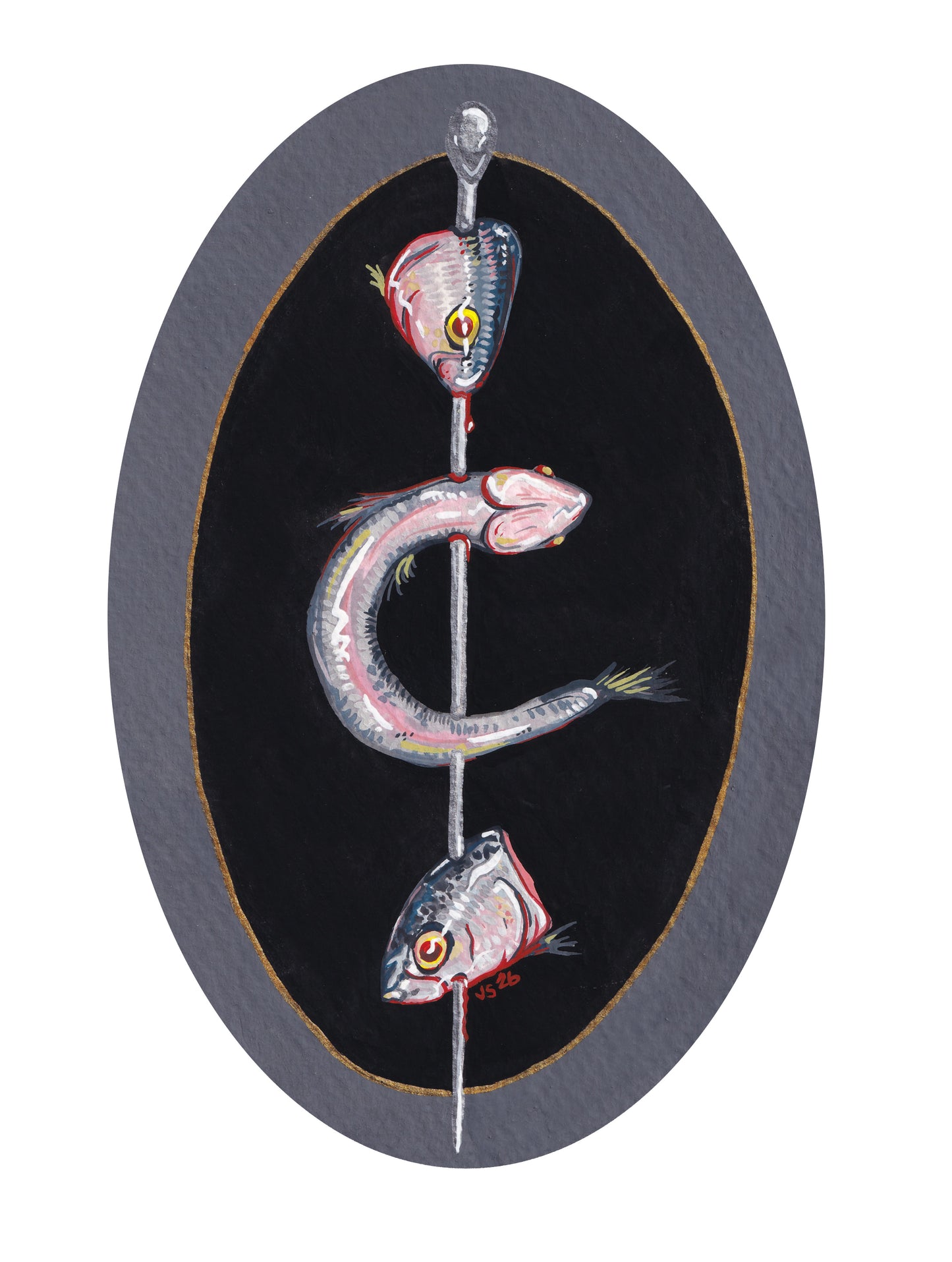 Skewered Anchovies | Original painting