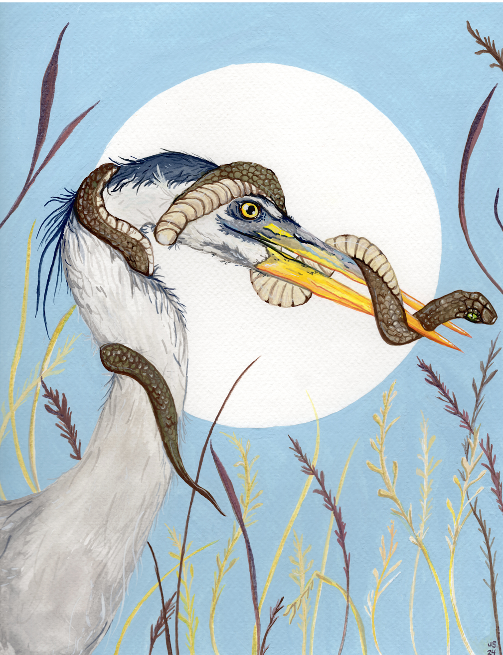 Heron & Snake Card