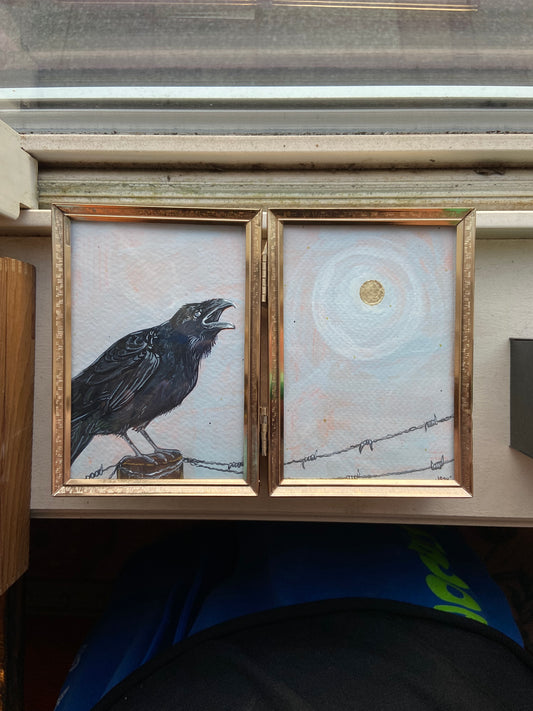 The Raven Diptych| Original Painting