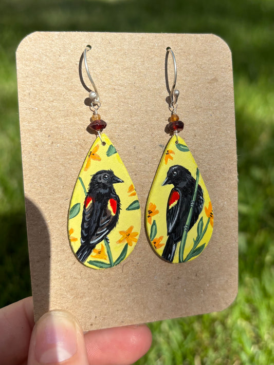 Redwing blackbird earrings