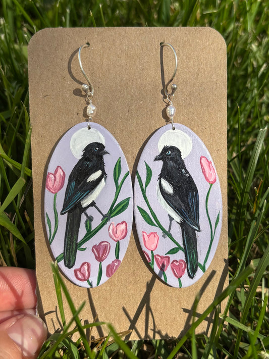 Yellow-headed blackbird earrings