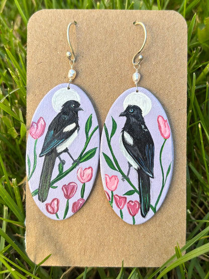 Yellow-headed blackbird earrings