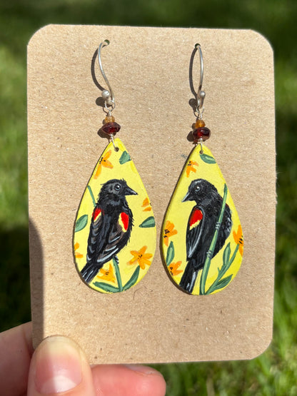 Redwing blackbird earrings