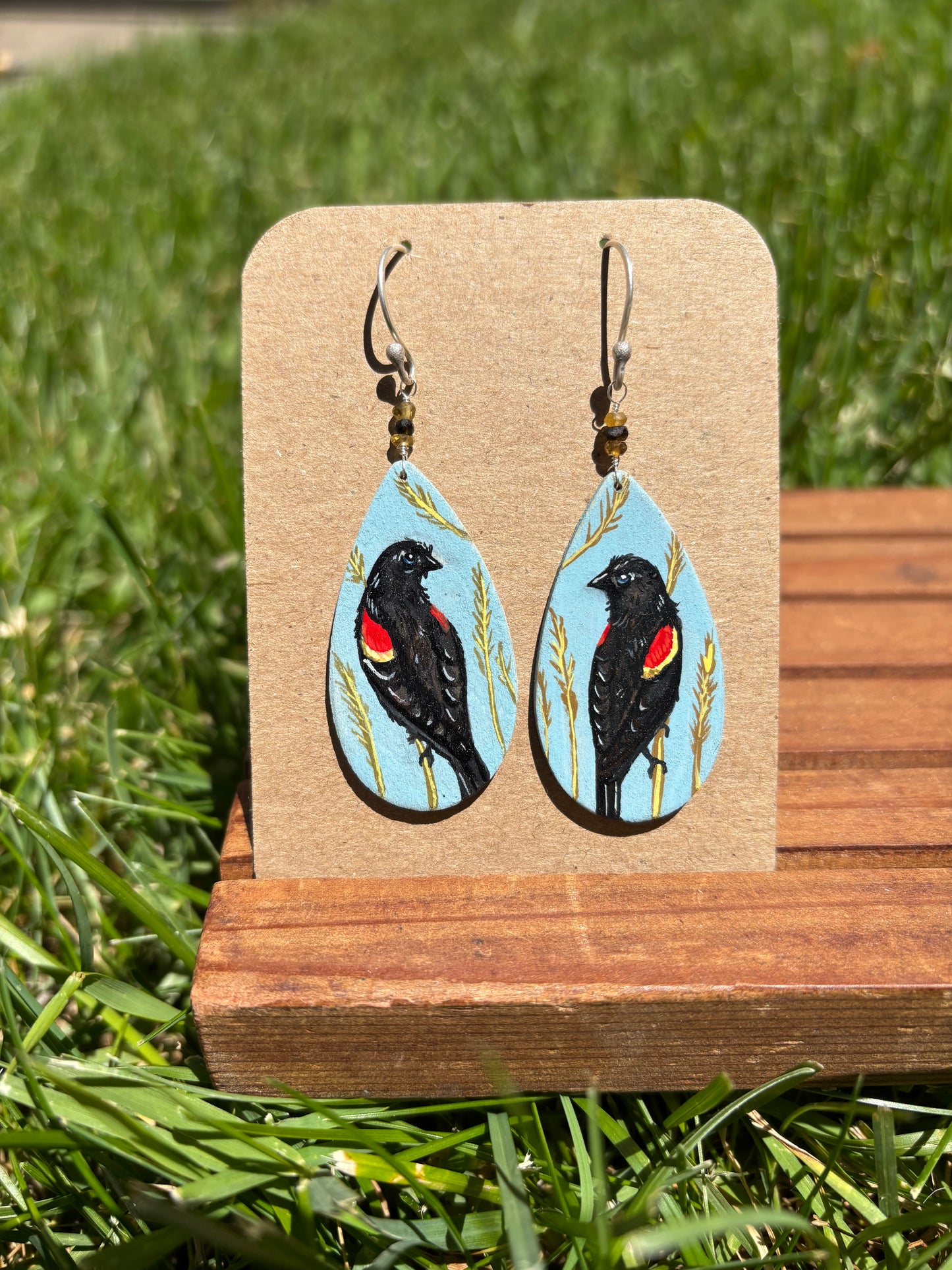 Redwing blackbird earrings