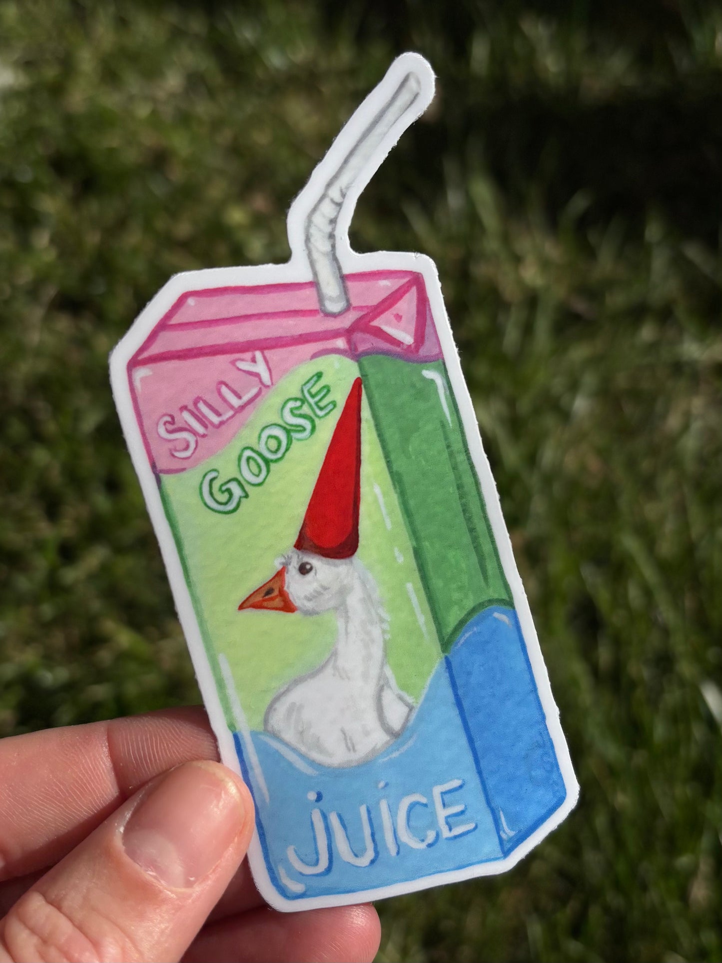 Silly goose juice sticker