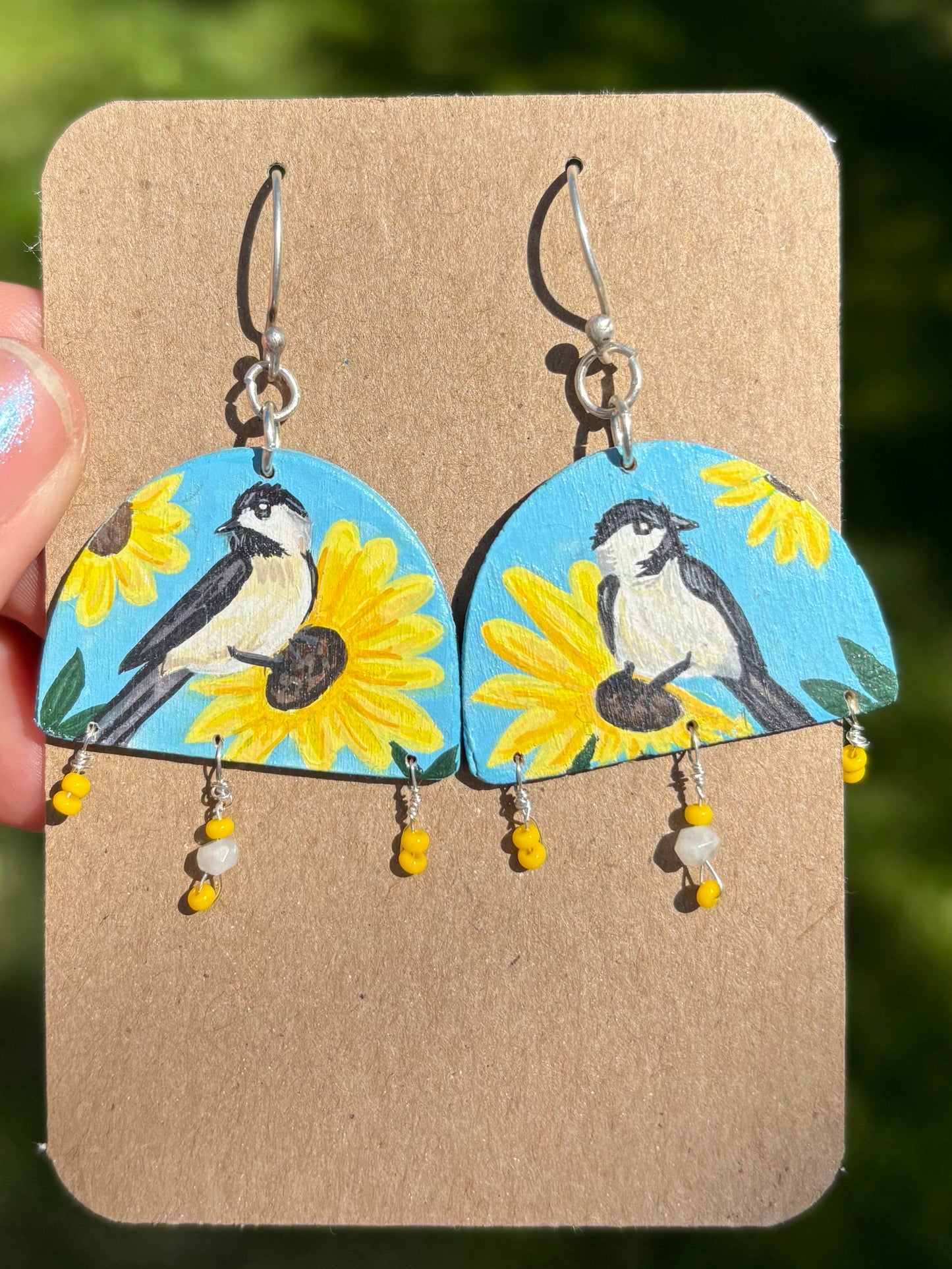 Chickadee earrings