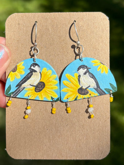 Chickadee earrings