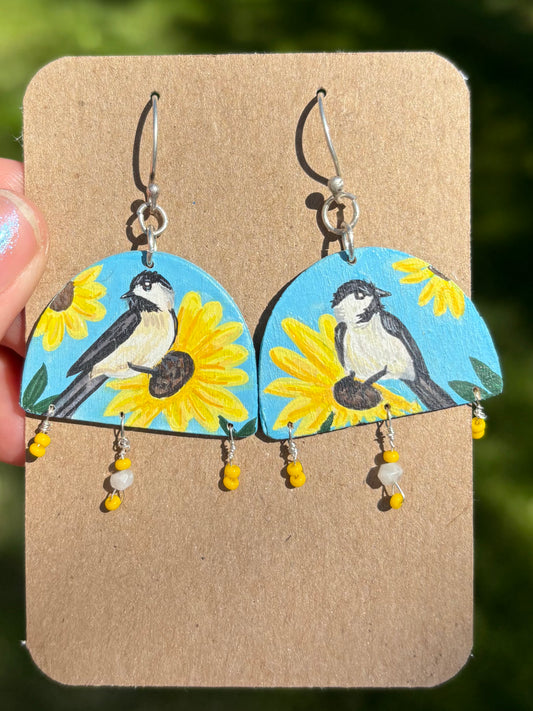 Chickadee earrings