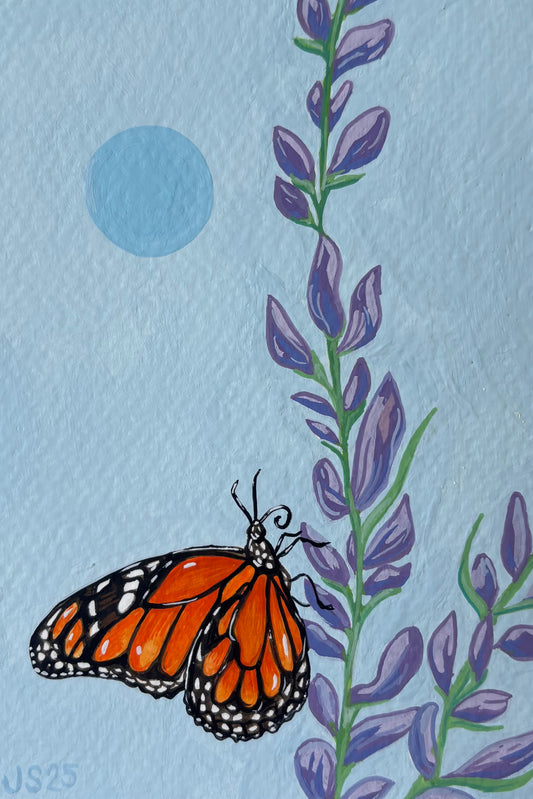 Monarch and Lupine | Original Painting