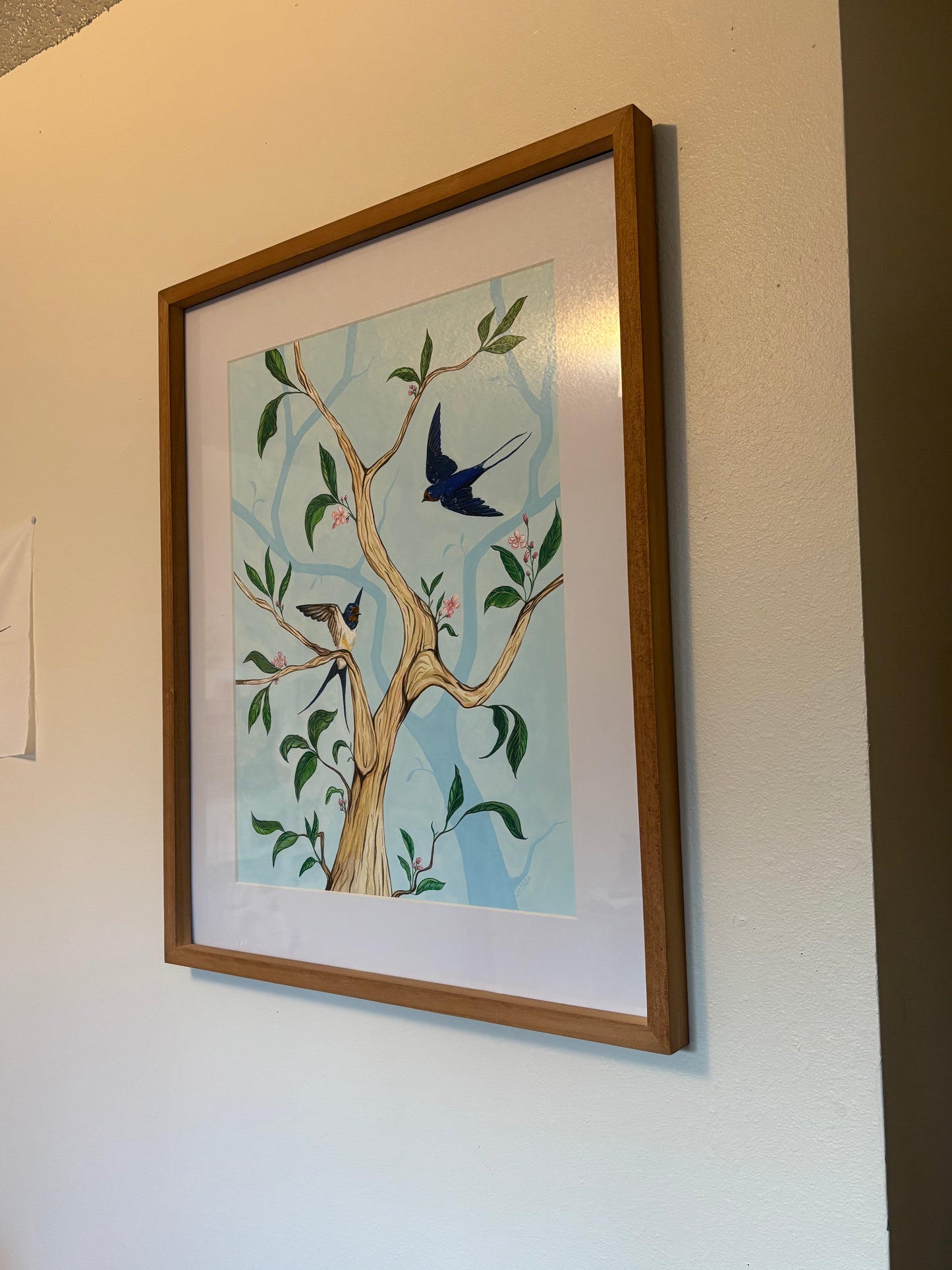Swallows and Leaves | Original Painting