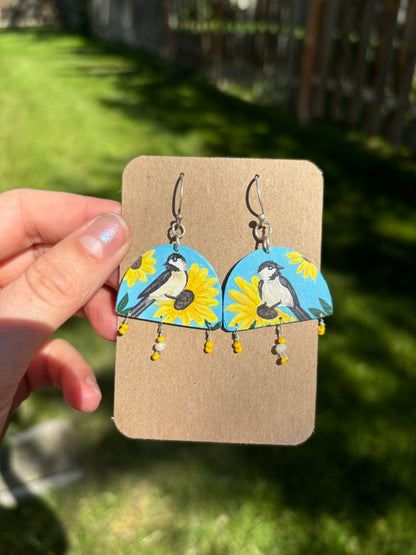 Chickadee earrings