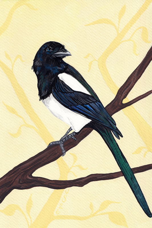 Yellow Magpie | Original Painting
