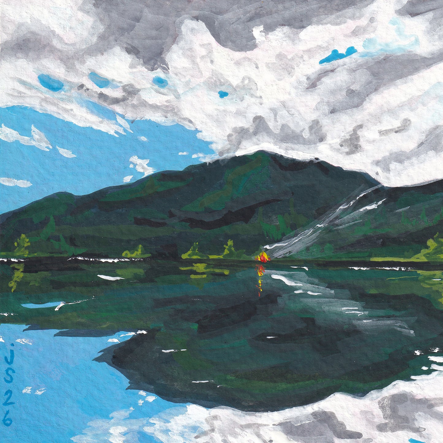 Campfire Reflection | Original Painting