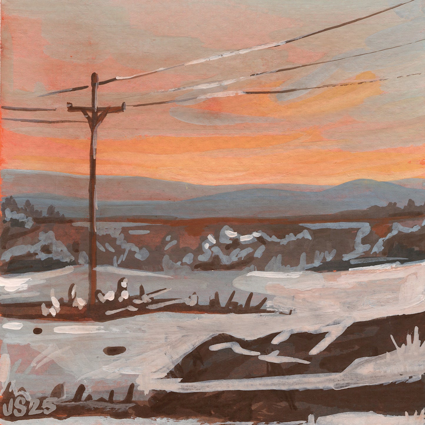 Snowy Dusk | Original Painting